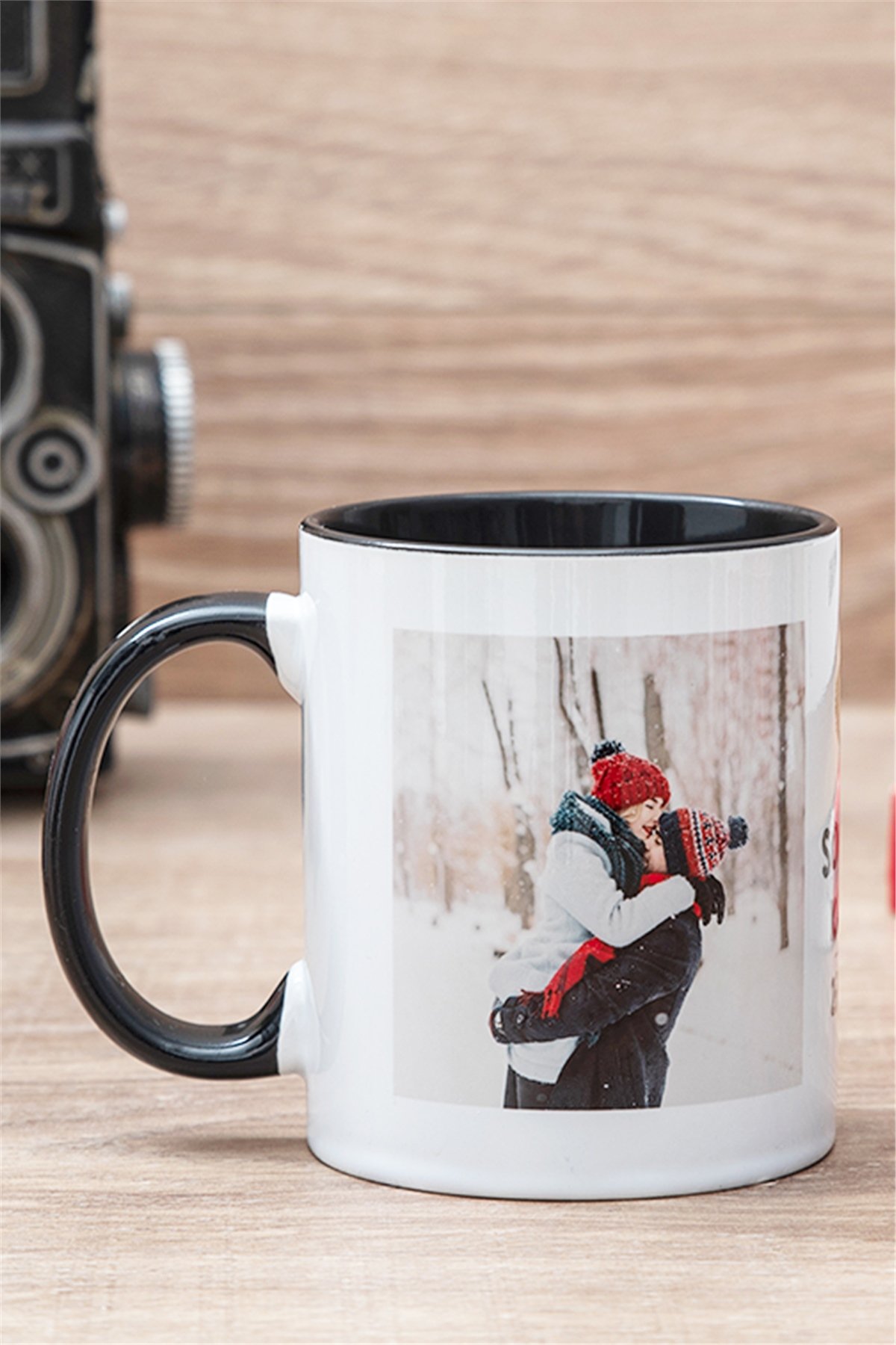 Sonsuza Kadar Tasarımlı 2 Fotoğraflı İçi Renkli Kupa Bardak