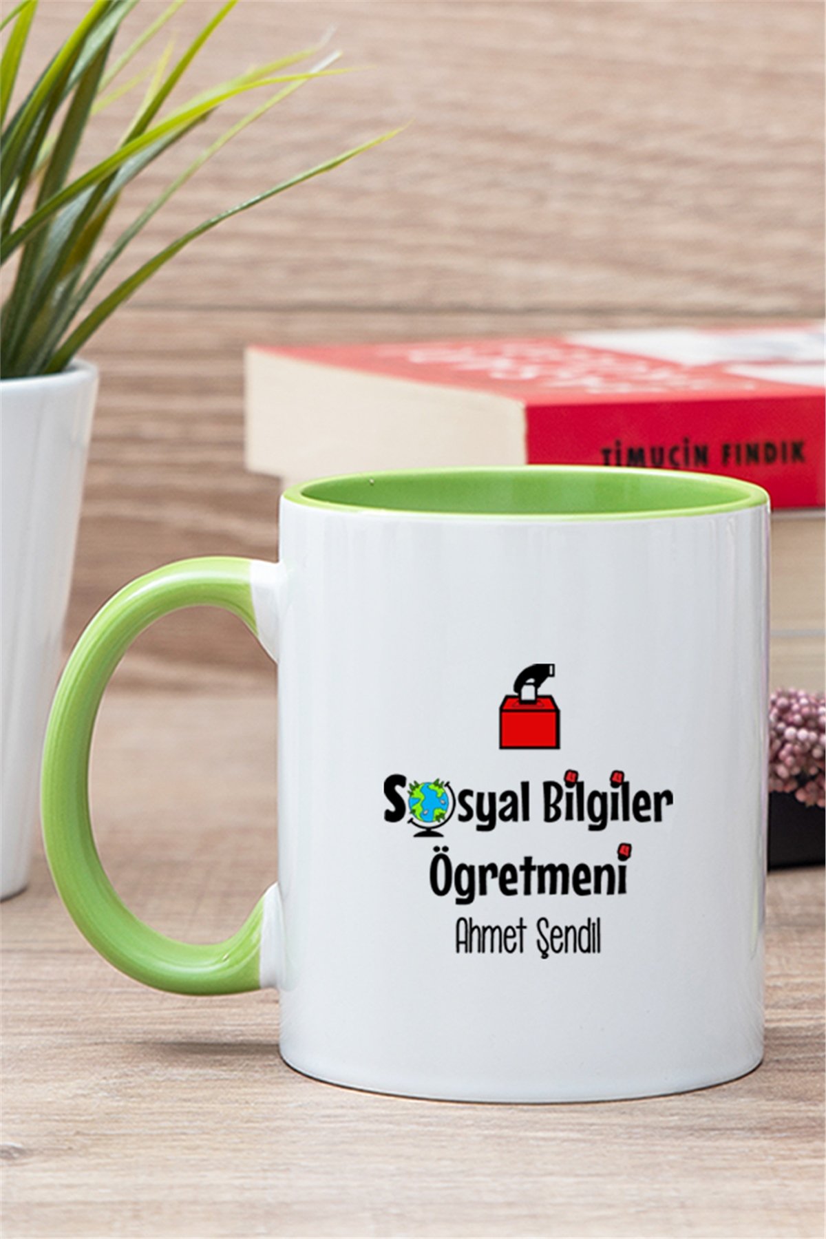 Sosyal Bilgiler Öğretmeni İçi Renkli Kupa Bardak