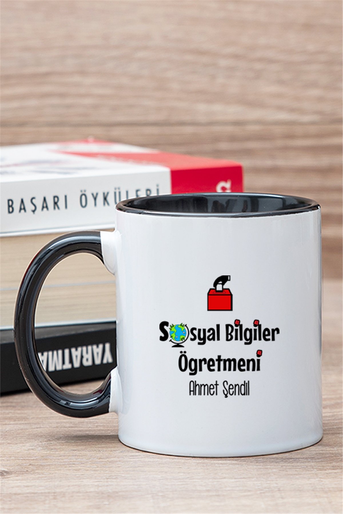 Sosyal Bilgiler Öğretmeni İçi Renkli Kupa Bardak