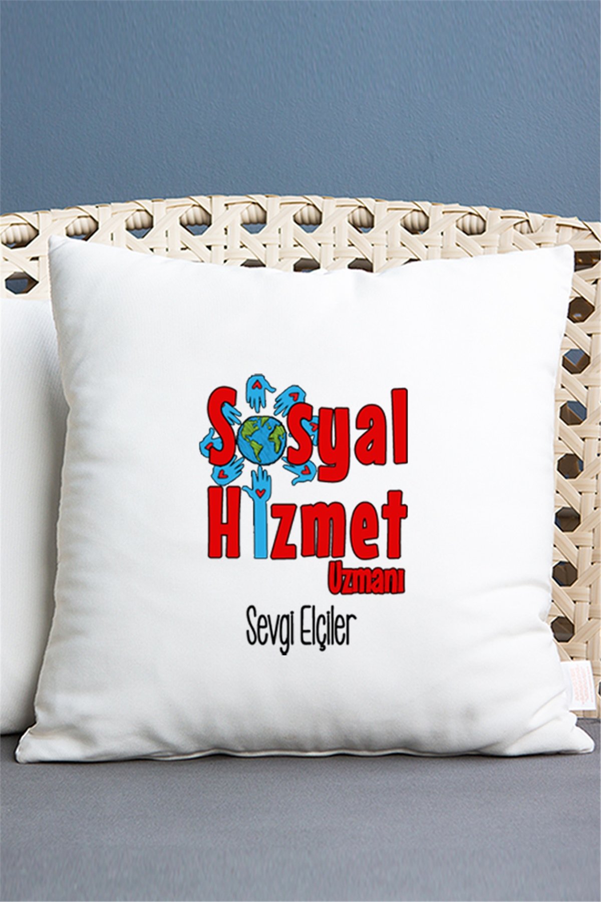 Sosyal Hizmet Uzmanı Saten Kare Yastık