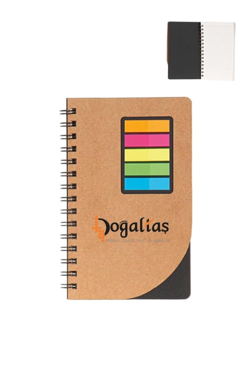 Spiralli Kraft Kapaklı Yapışkanlı Notluklu Not Defteri 550-DG-PETK