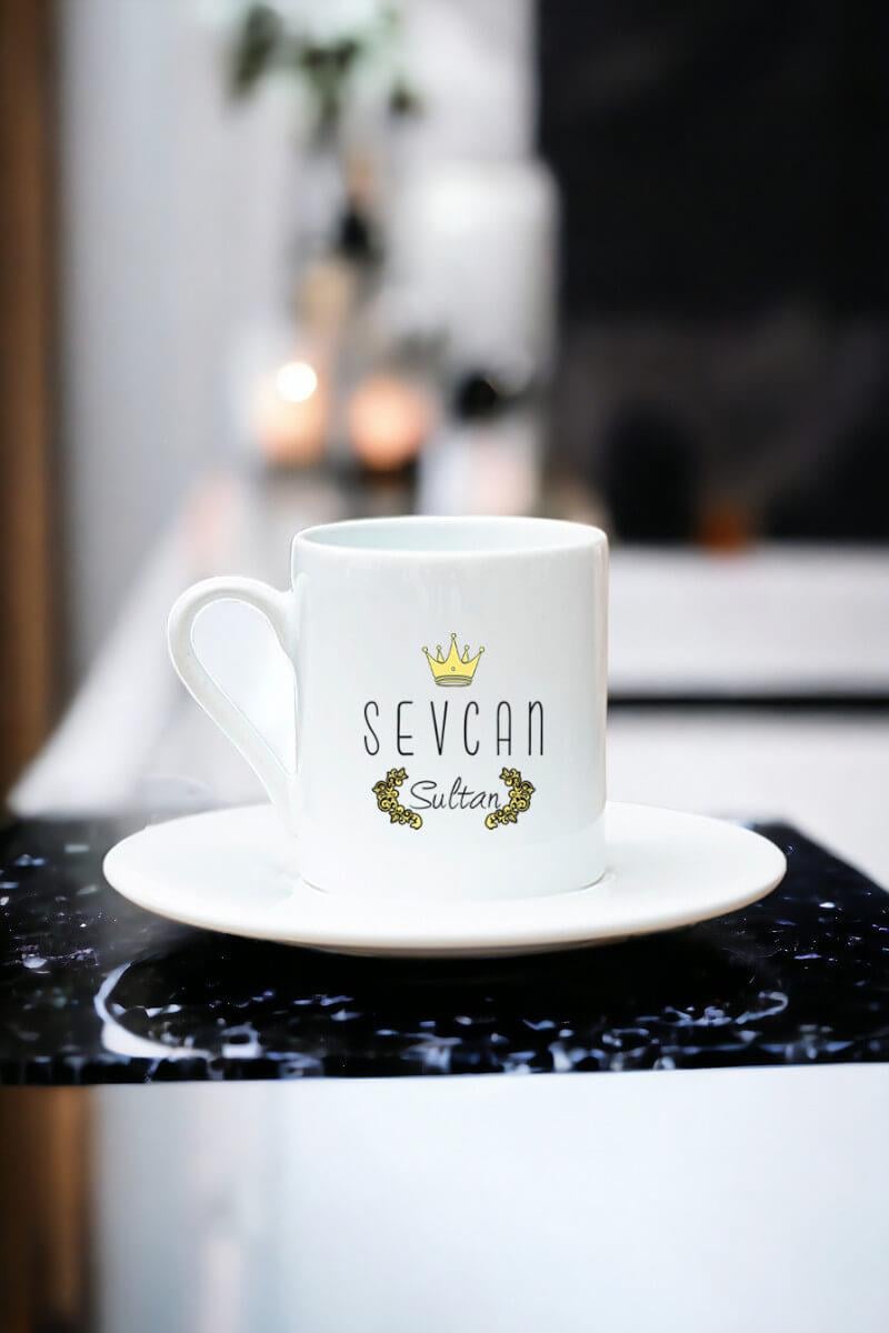 Sultan Tasarım Beyaz Türk Kahvesi Fincanı