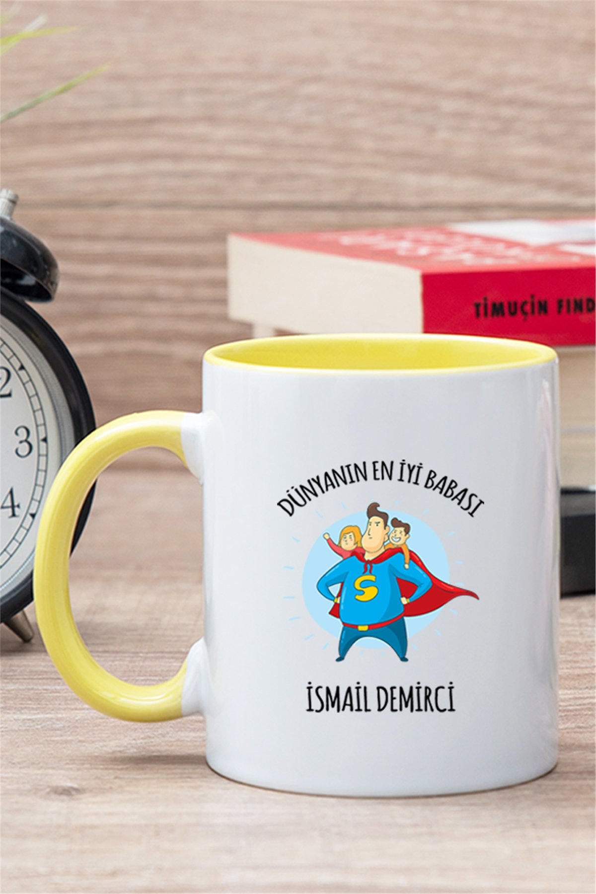 Süper Baba Tasarım İçi Renkli Kupa Bardak