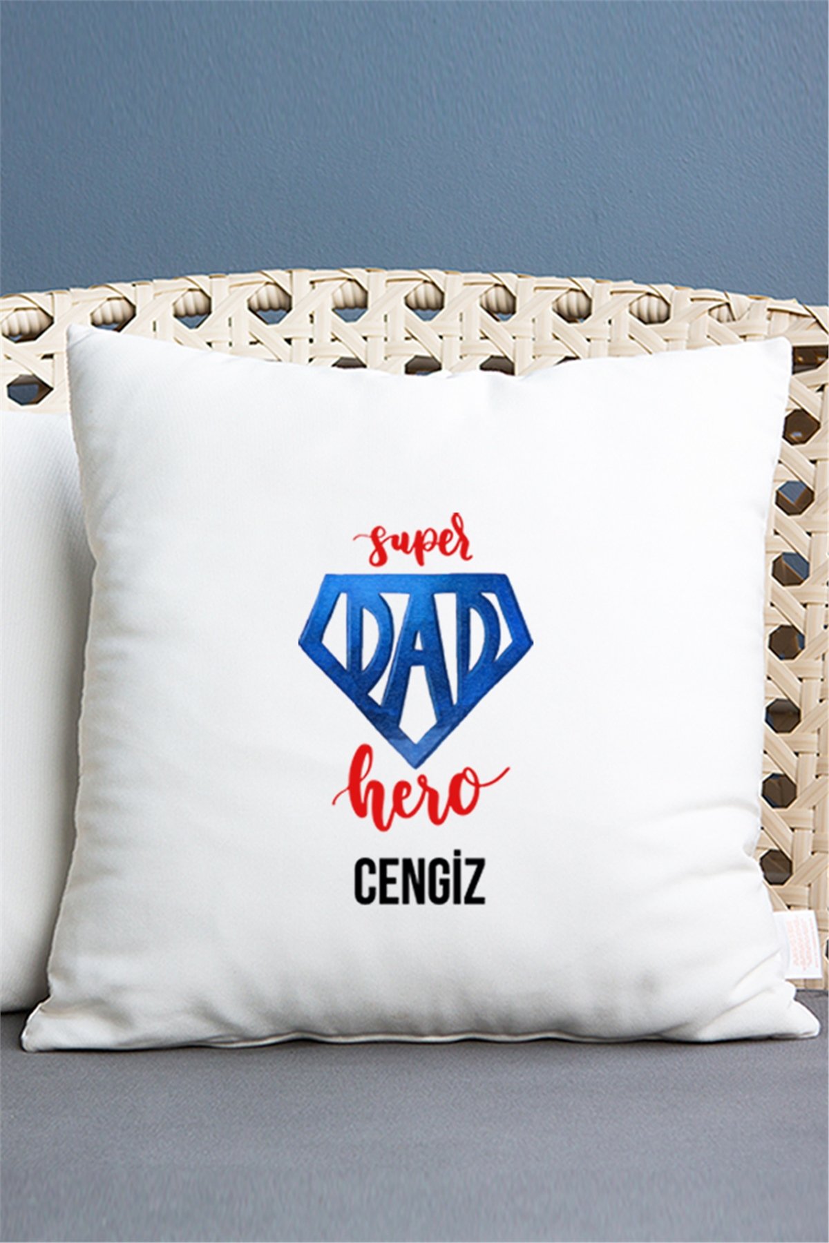 Super Dad Babaya Hediye Saten Kare Yastık