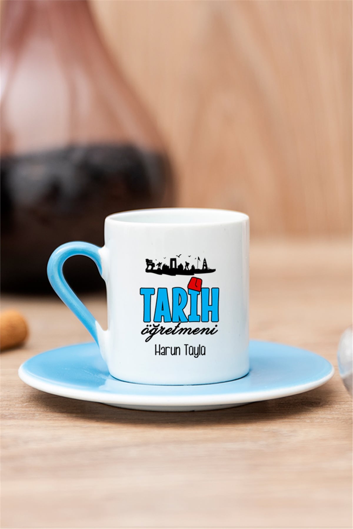 Tarih Öğretmeni Renkli Türk Kahvesi Fincanı
