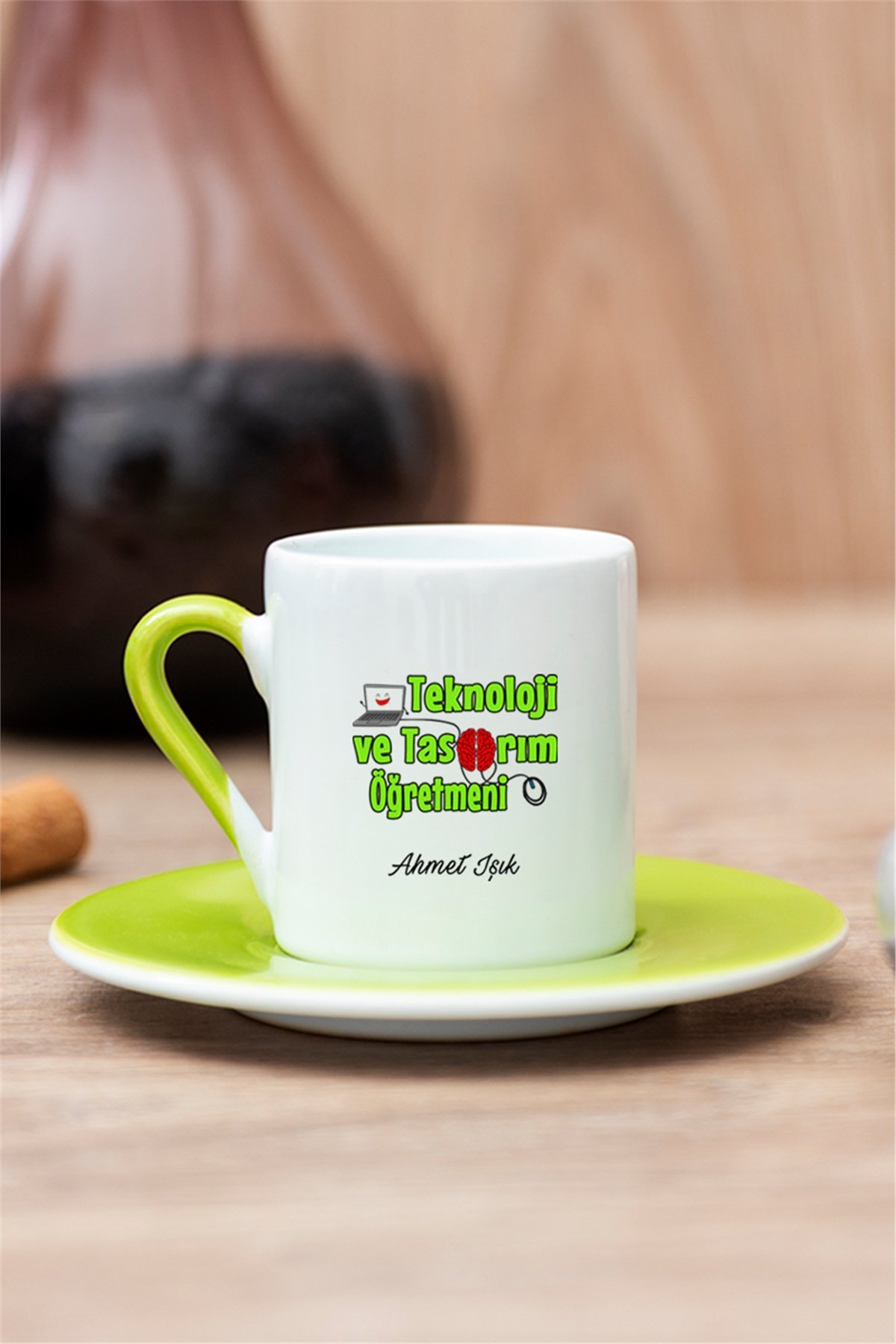 Teknoloji ve Tasarım Öğretmeni Renkli Türk Kahvesi Fincanı