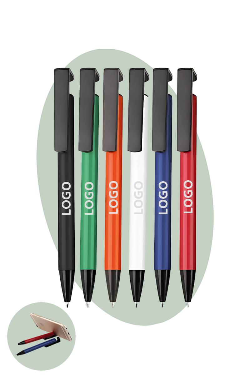 Telefon Standlı Promosyon Logolu Metal Tükenmez Kalem 6421-Pİ