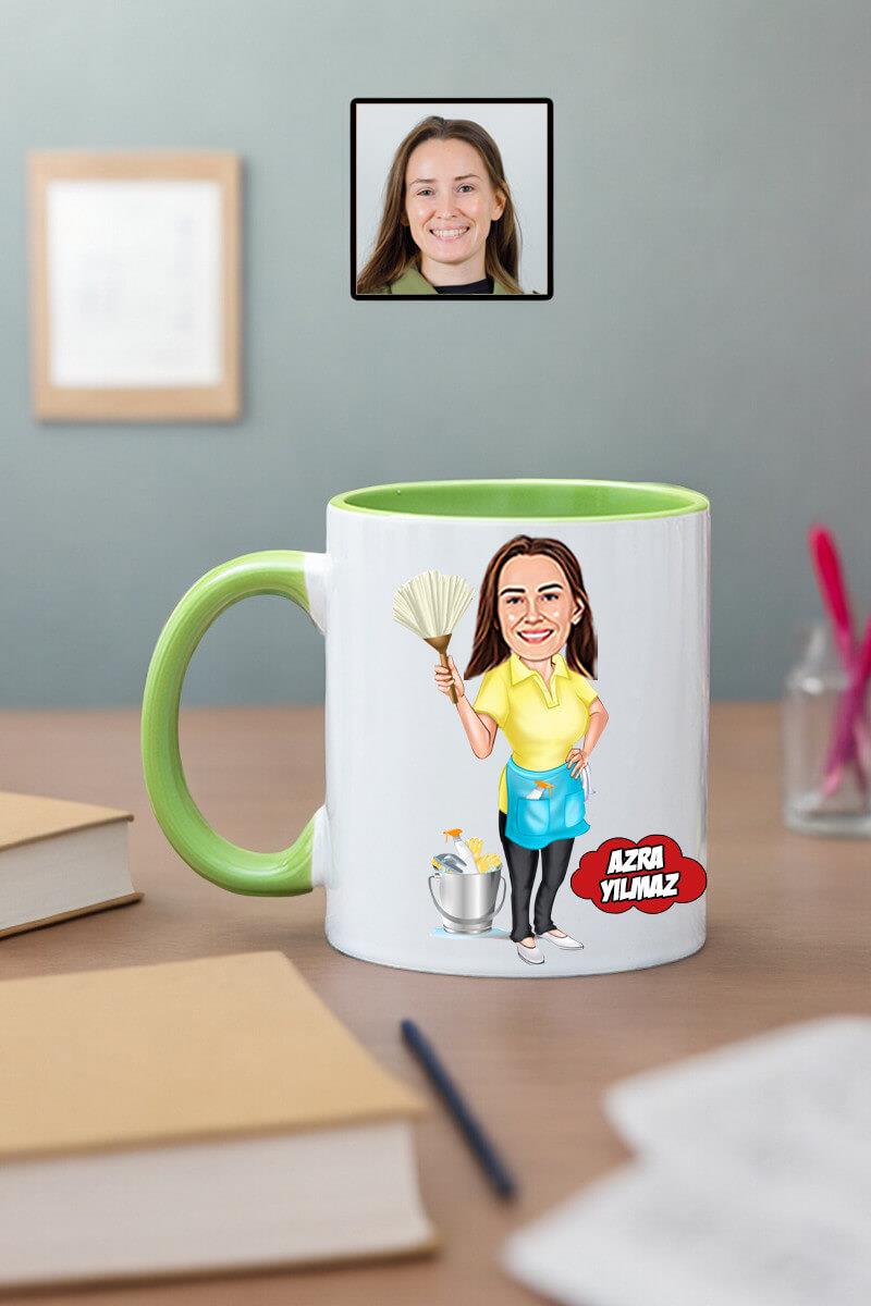 Titiz Annelere Hediye Kişiye Özel Karikatürlü Kupa Bardak