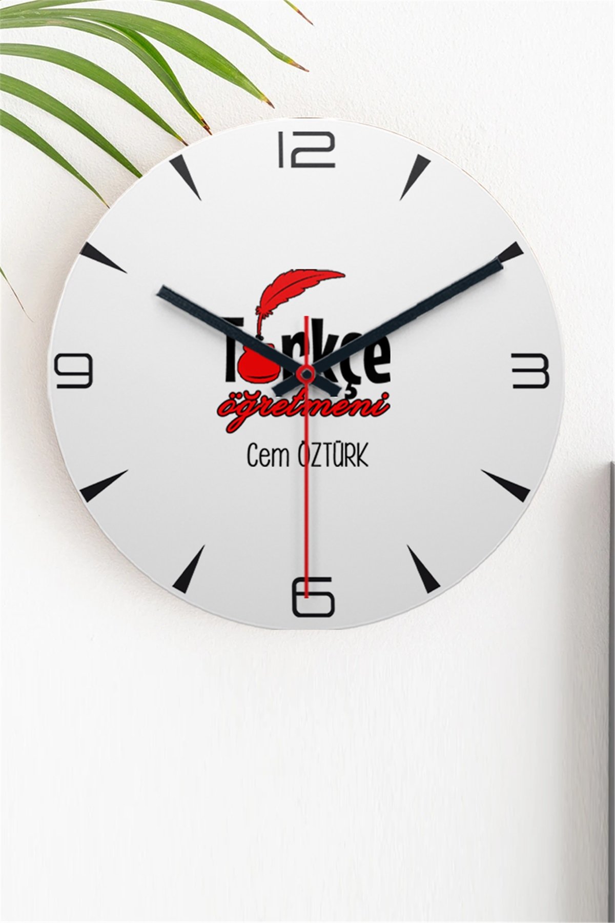 Türkçe Öğretmeni Ahşap Duvar Saati