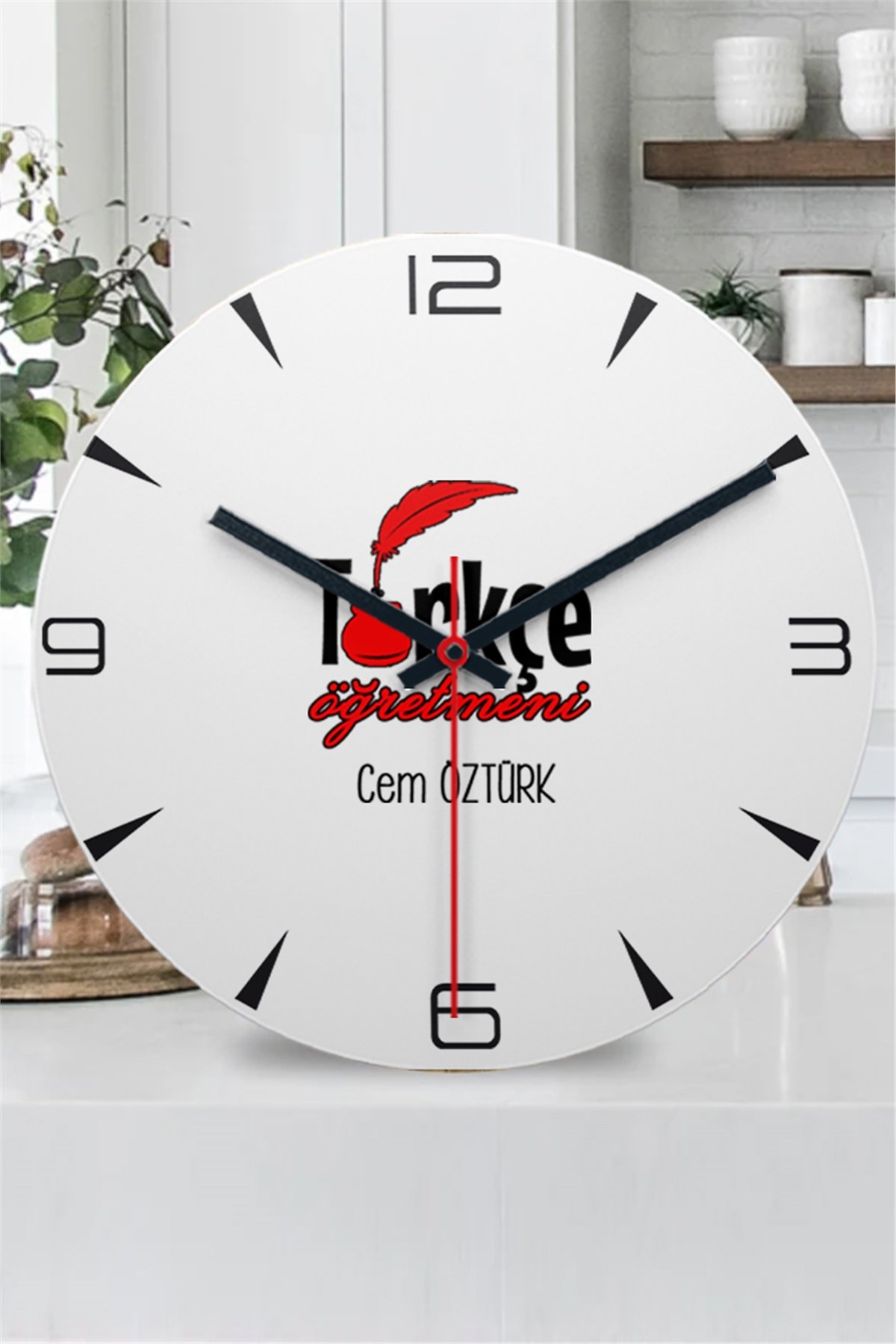 Türkçe Öğretmeni Ahşap Duvar Saati