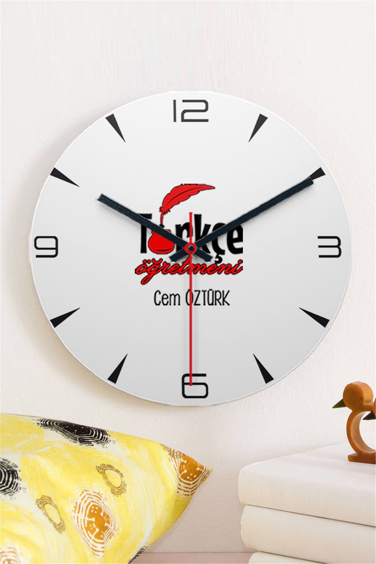 Türkçe Öğretmeni Ahşap Duvar Saati