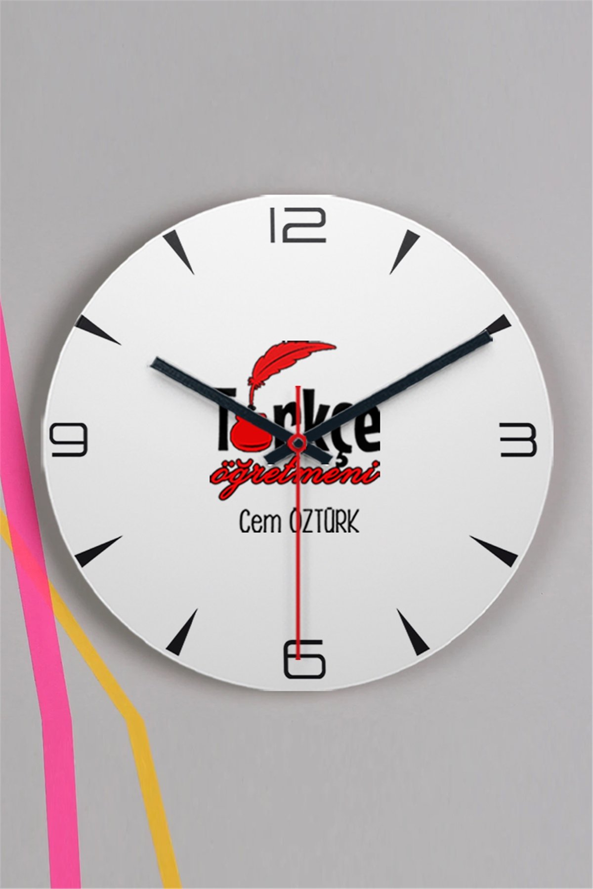Türkçe Öğretmeni Ahşap Duvar Saati