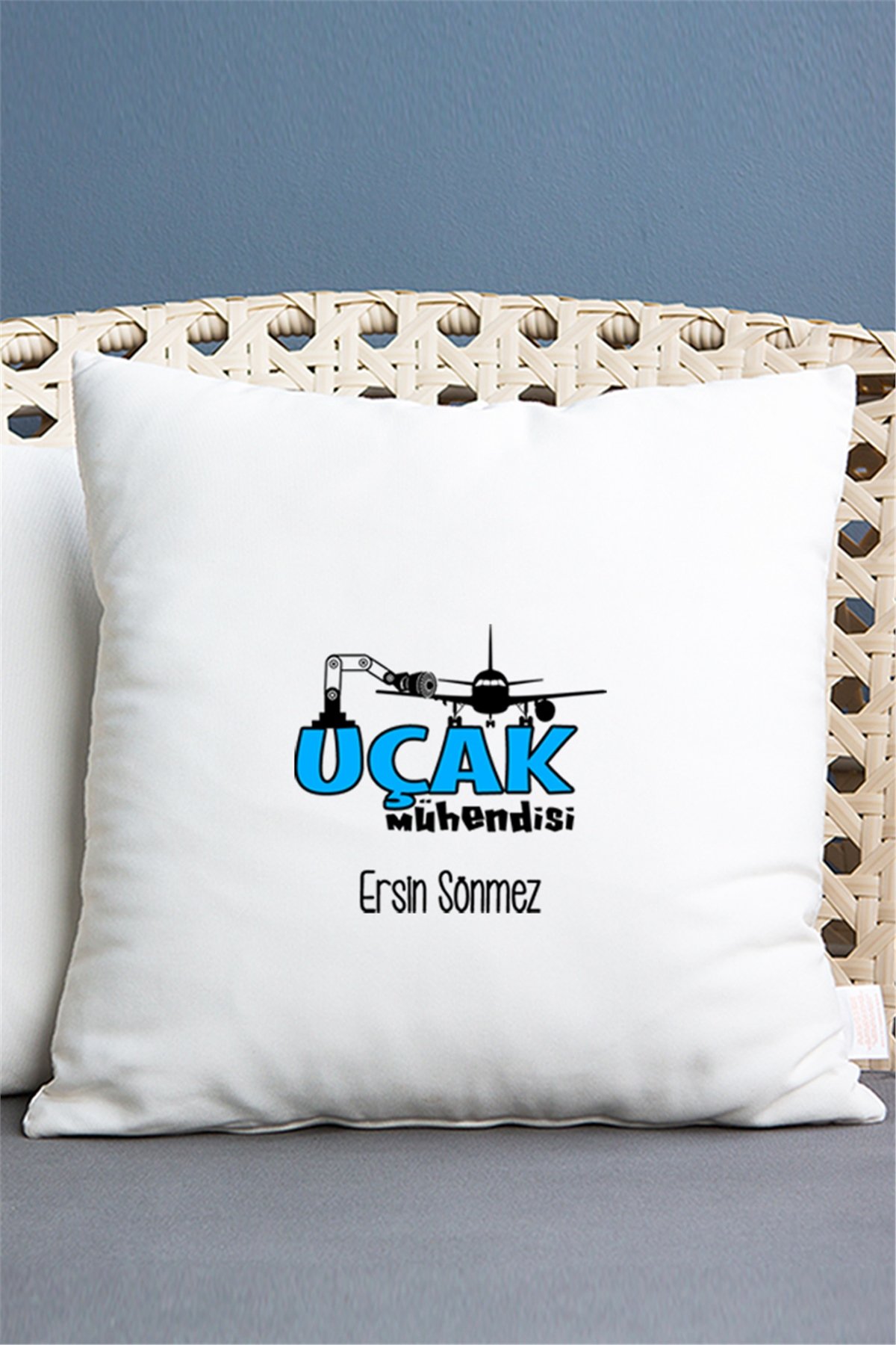 Uçak Mühendisi Saten Kare Yastık