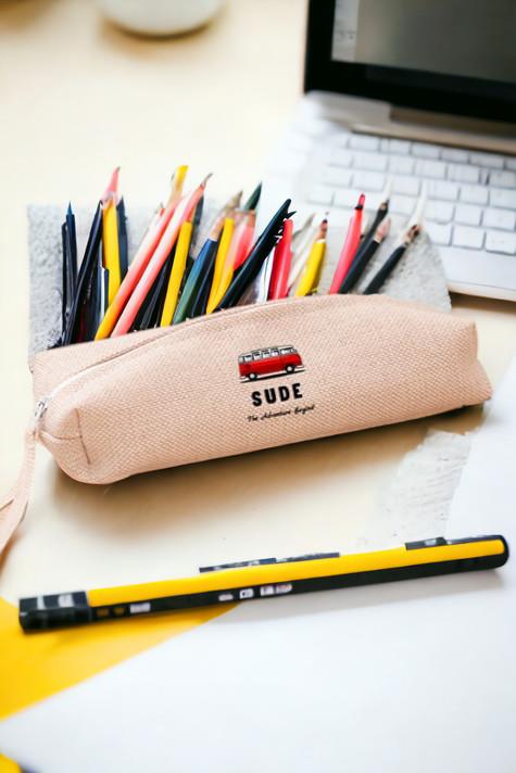 Vosvos Minibüs Tasarım Keten Bez Kalemlik