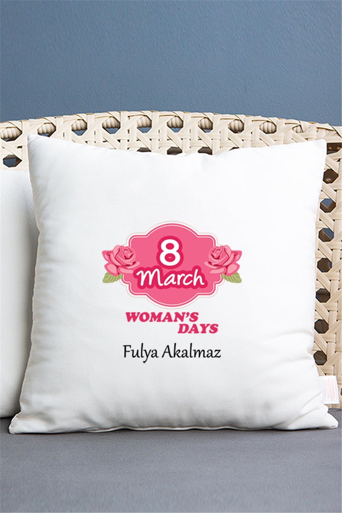 Woman's Day Saten Kare Yastık