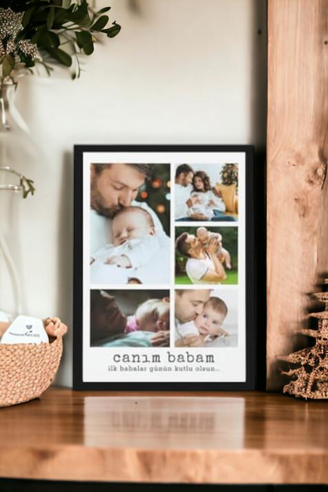 Yeni Babaya İlk Babalar Günü Hediyesi Dikdörtgen Çerçeve
