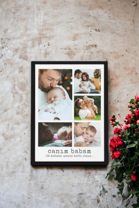 Yeni Babaya İlk Babalar Günü Hediyesi Dikdörtgen Çerçeve