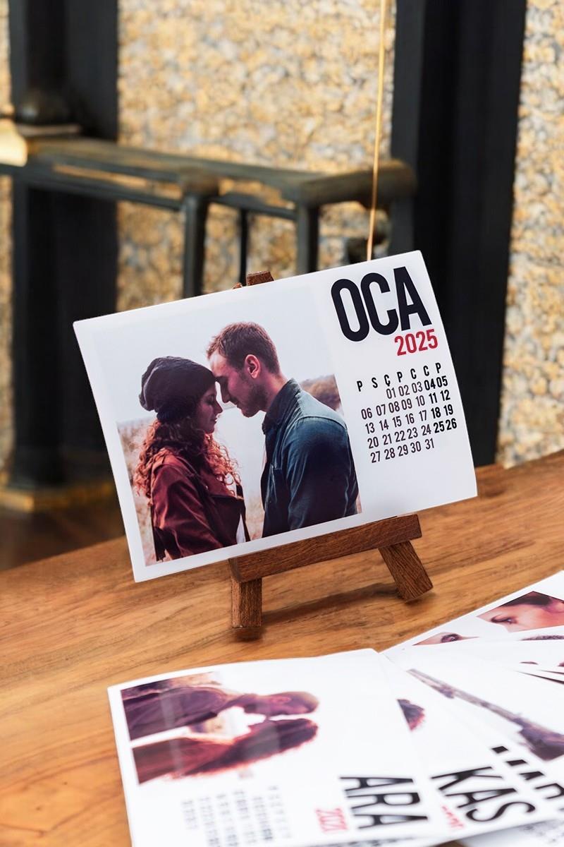 Yılbaşı Hediyesi Fotoğraflı Yatay Masa Takvimi