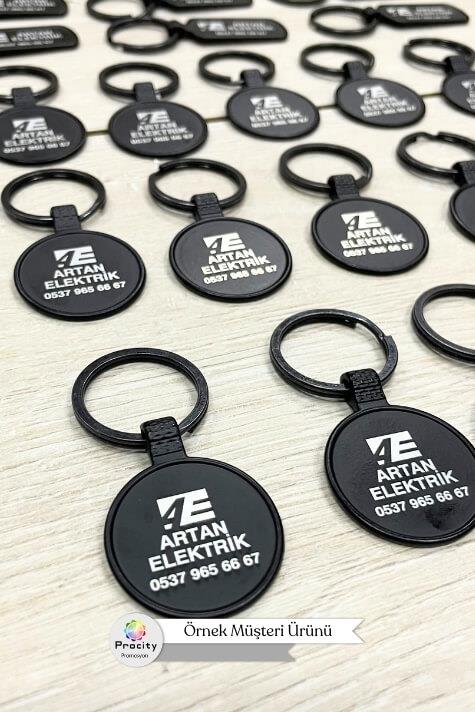 Yuvarlak Tasarım Metal Anahtarlık 0404-PETK