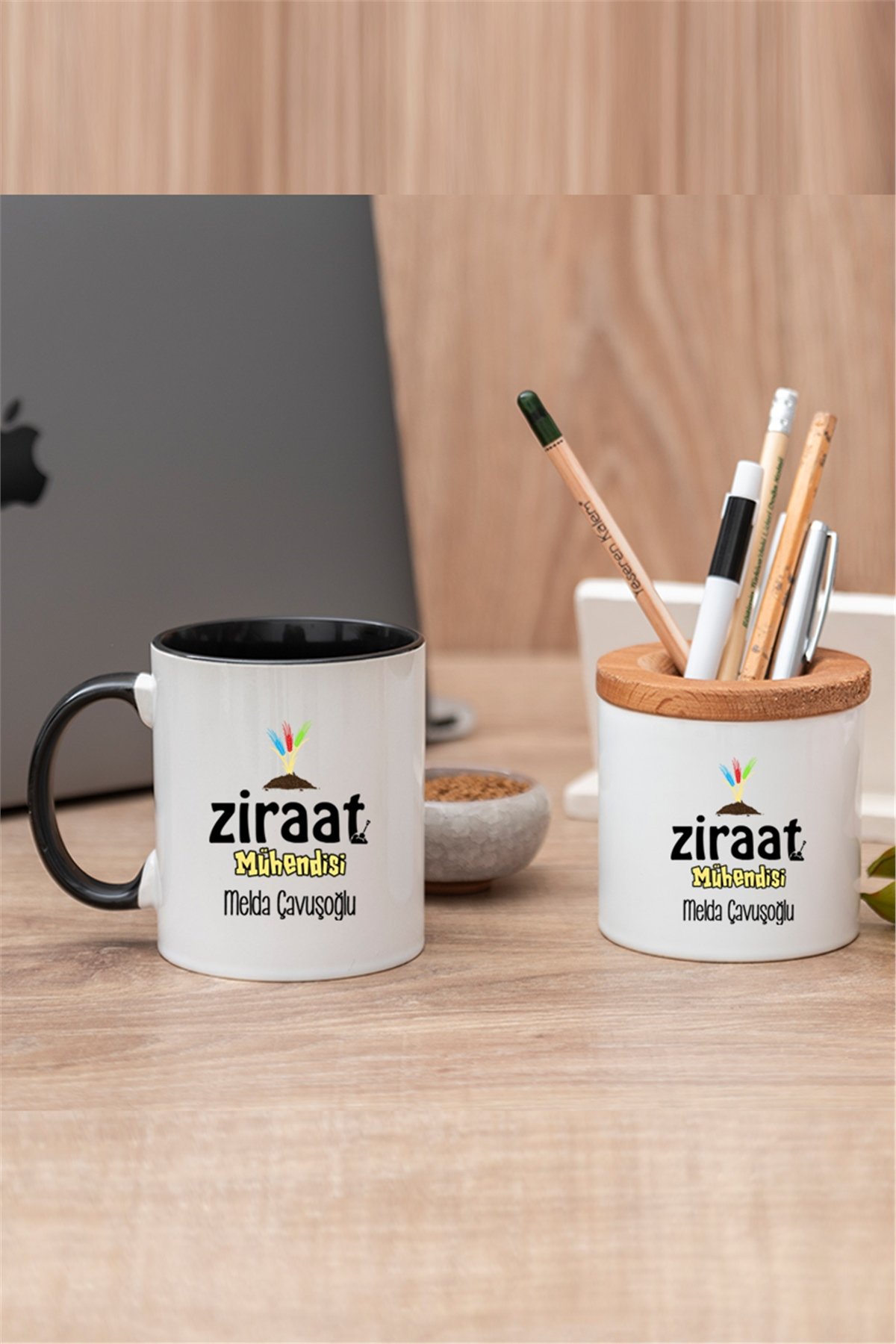 Ziraat Mühendisi Renkli Kupa Bardak ve Kalemlik