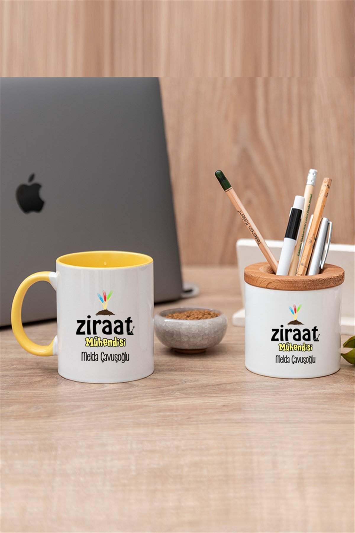 Ziraat Mühendisi Renkli Kupa Bardak ve Kalemlik