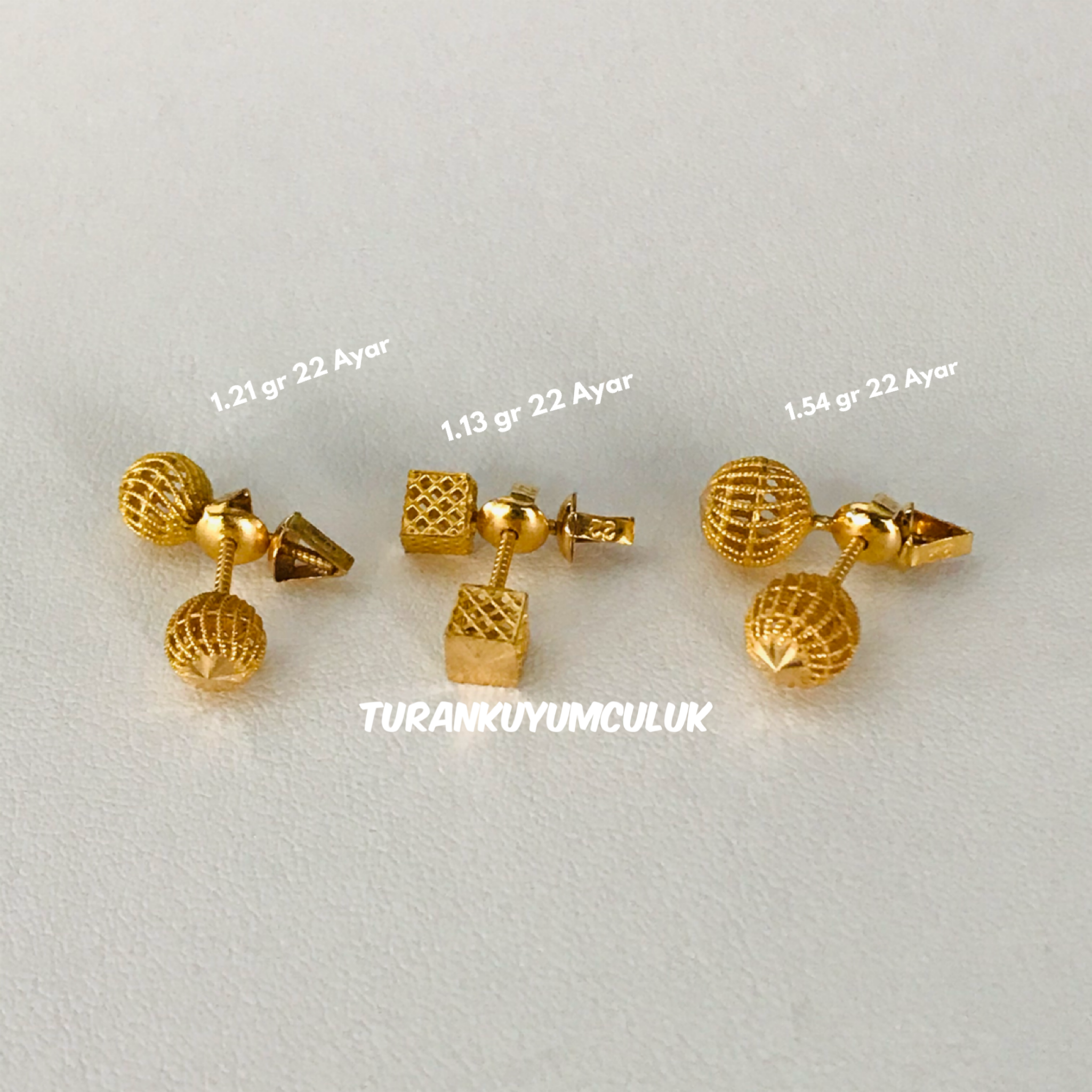 22 Ayar Küpe1,21 / 1,13 / 1,54 Gr - 22 Ayar