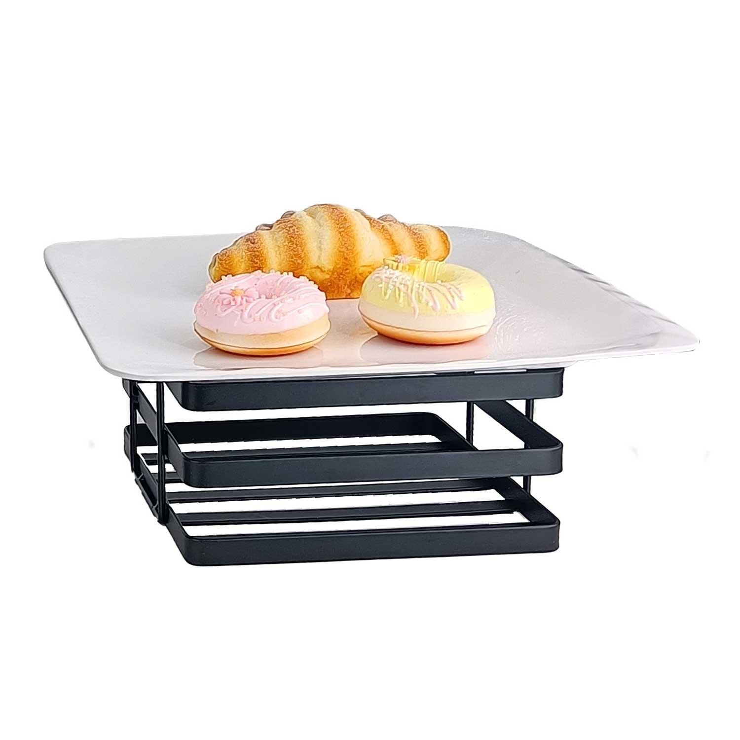 Açık Büfe Sunum Yükseltici, Kare Metal, 20x20x10 Cm, Groovy, Açık Büfe Sunum Yükselticiler