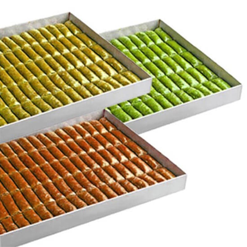Al Metal Baklava Tepsisi Köşeli Kalın, 20x30x3 Cm