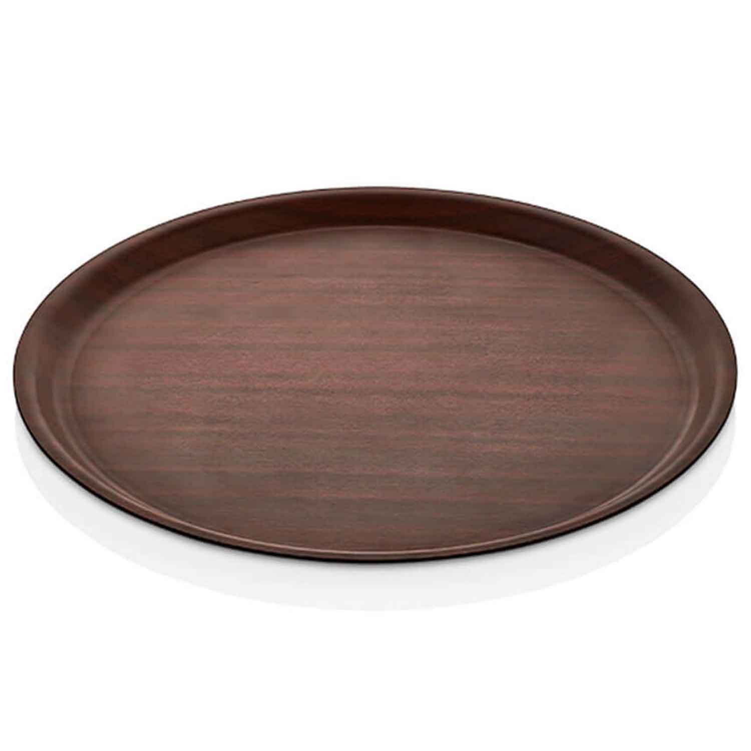 Arcoform Servis Tepsisi, Yuvarlak, Maun Ahşap Desenli, 38 Cm