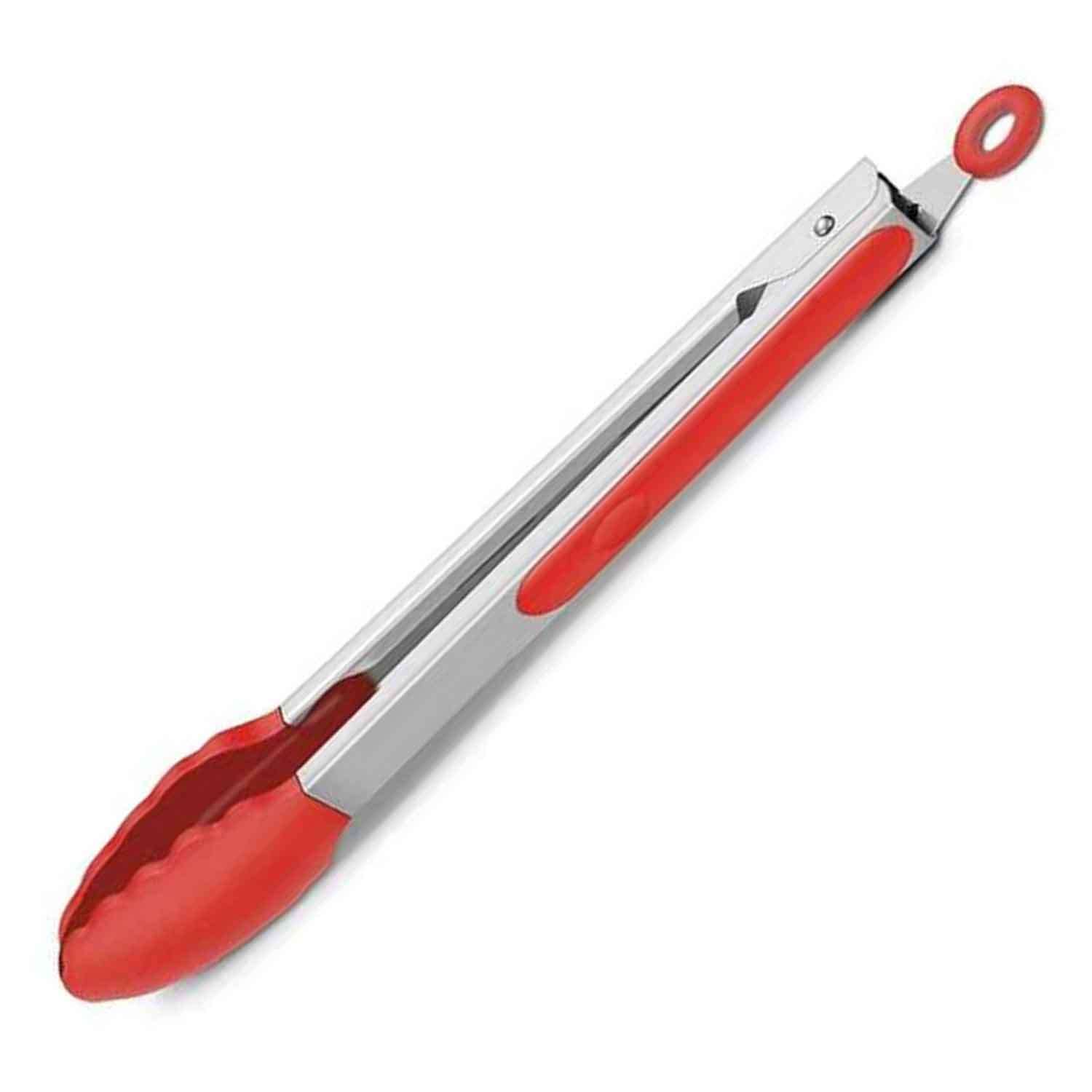 Barbekü Maşası, Silikon, Kırmızı 25 Cm, EPİNOX, Barbekü ve Kızartma Maşaları