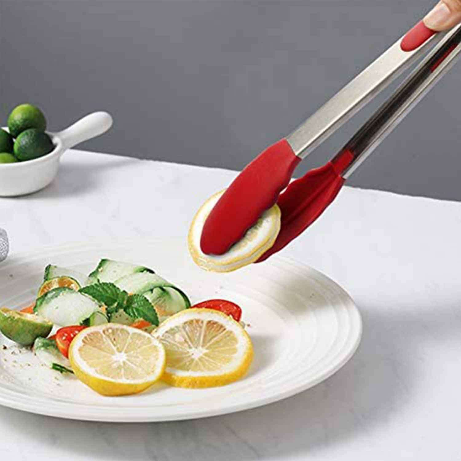 Barbekü Maşası, Silikon, Kırmızı 25 Cm, EPİNOX, Barbekü ve Kızartma Maşaları