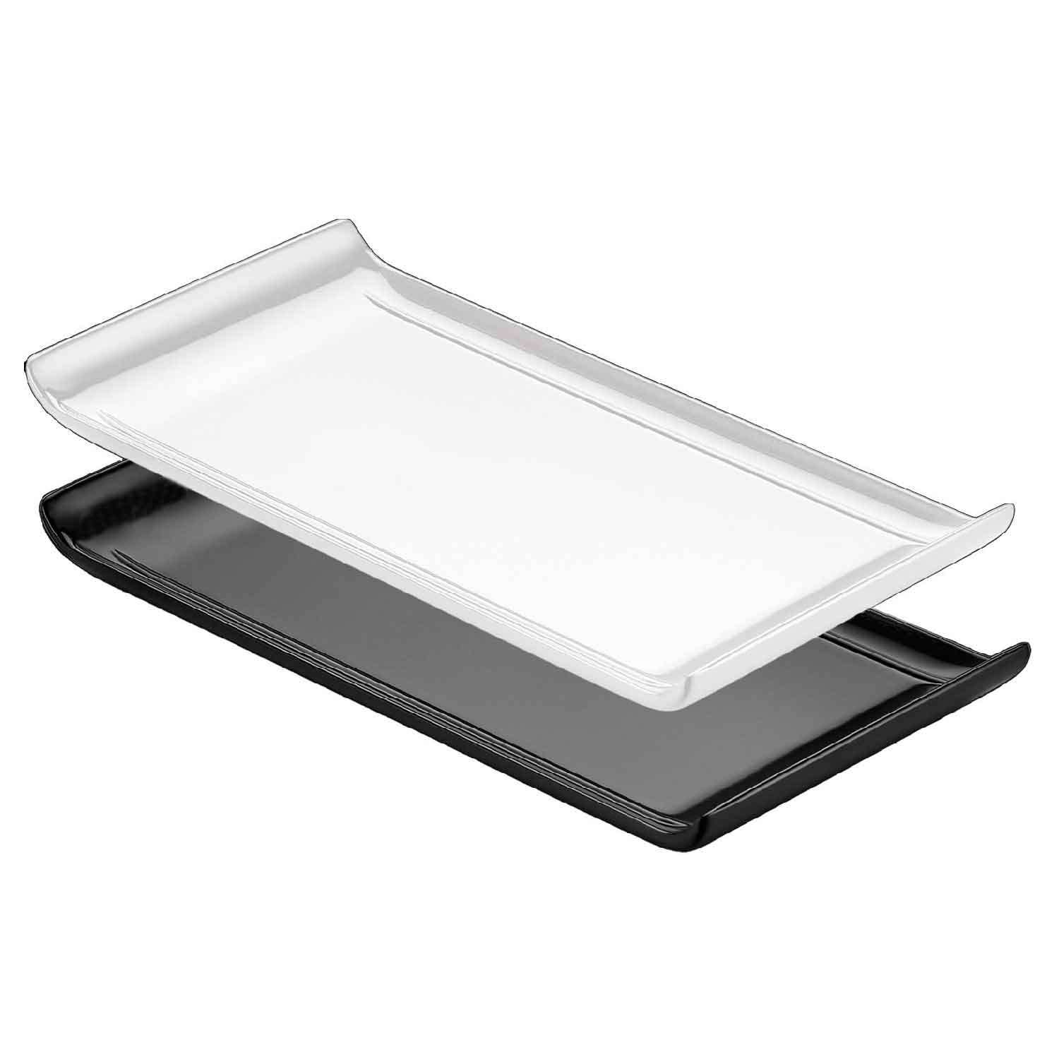 Biradlı Açık Büfe Pastane Sunum Tepsisi, 30x15x3 Cm, Siyah, BİRADLI, Kategorisiz