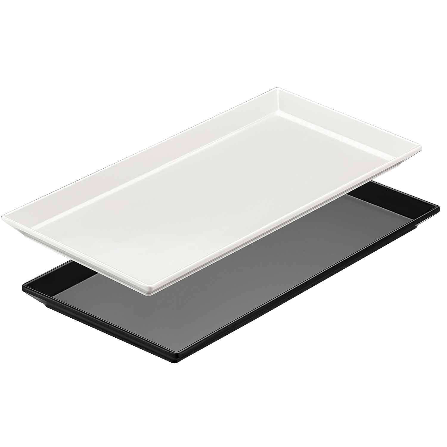 Biradlı Açık Büfe Pastane Sunum Tepsisi, 35x17x2 Cm, Siyah, BİRADLI, Kategorisiz