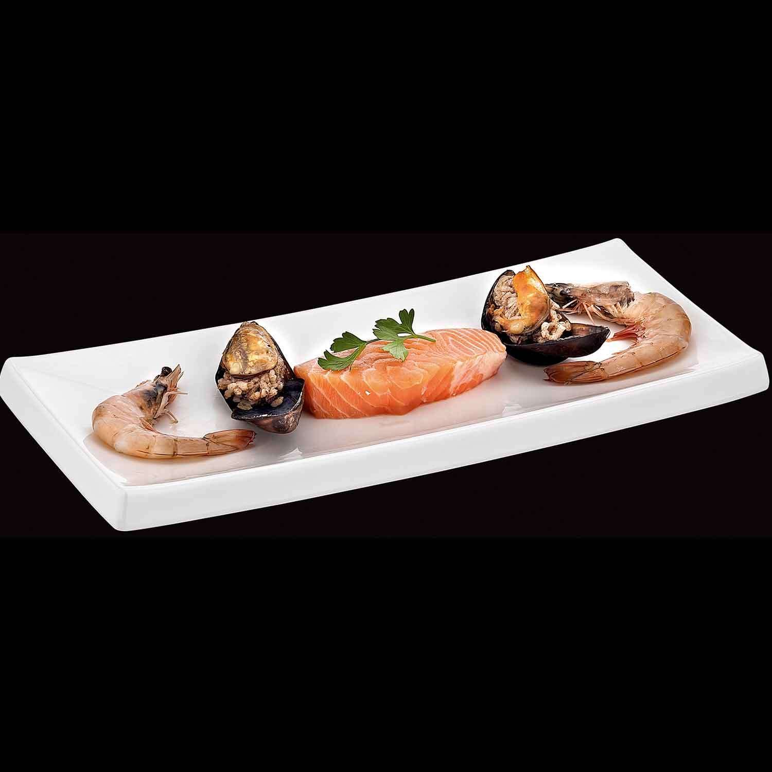 Biradlı Açık Büfe Sushi Sunum Tepsisi, 34x15x2 Cm, BİRADLI, Kategorisiz
