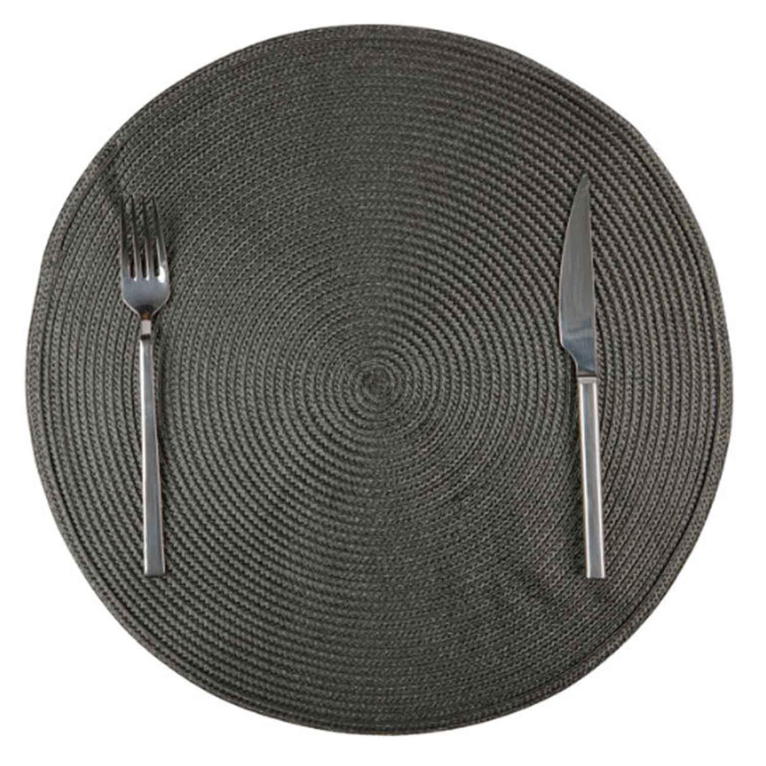 Biradlı Amerikan Servis, Yuvarlak Pvc Kahverengi 38 Cm, BİRADLI, Amerikan Servisler