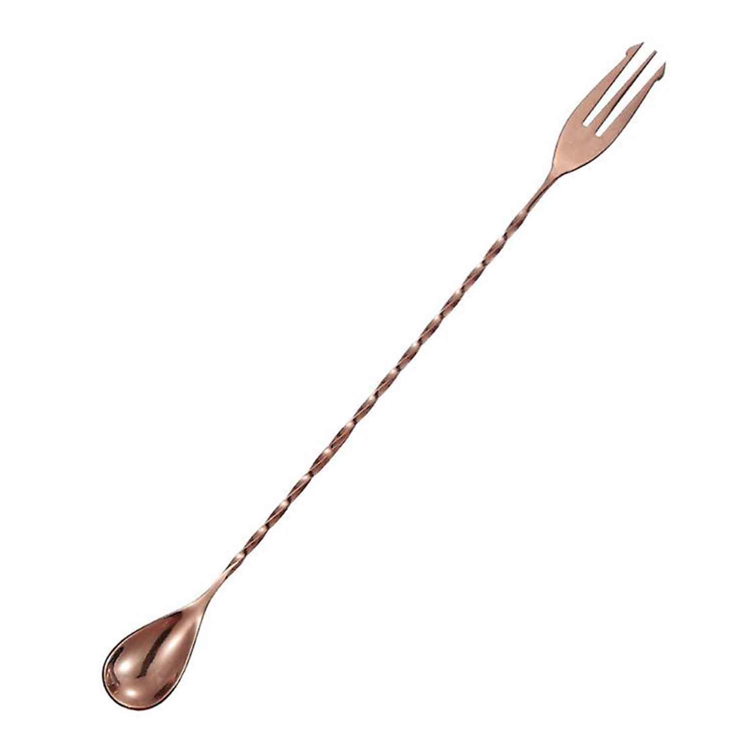 Biradlı Burgulu Çatallı Bar Kaşık Bakır 33 Cm, BİRADLI, Bar Kaşıkları