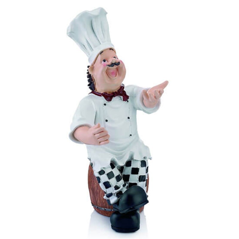 Biradlı Dekoratif Aşcı Figür 66 Cm