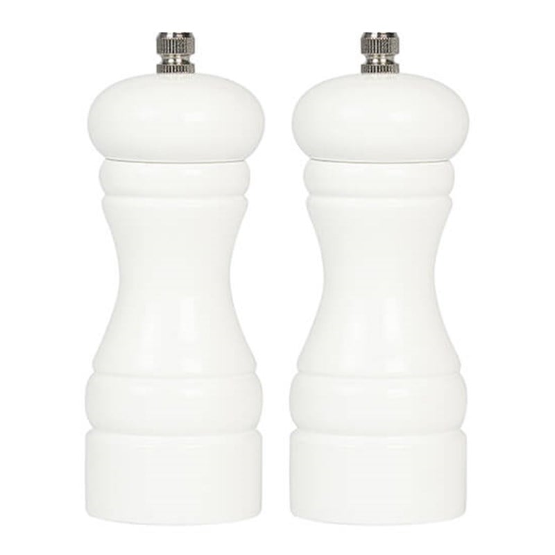 Biradlı Karabiber Değirmeni, İkili Metal Beyaz 13 Cm