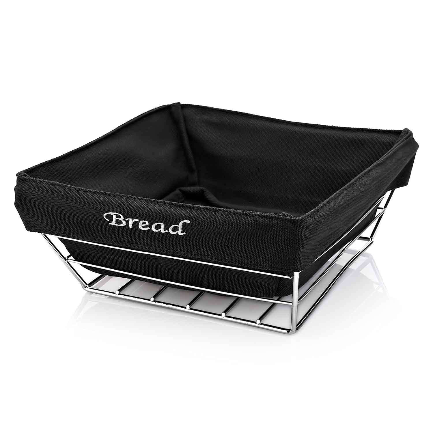 Biradlı Kare Bezli Ekmek Sepeti 22x22x9 Cm, BİRADLI, Ekmek ve Meyve Sepetleri