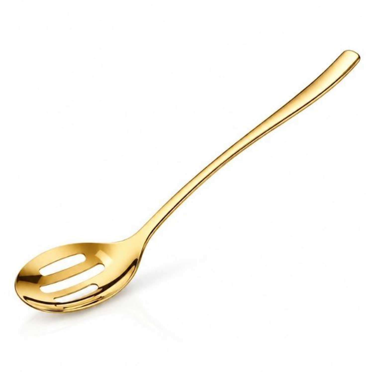Biradlı Premium Delikli Servis Kaşığı, Altın Renk, 5,5x24 cm, BİRADLI, Servis Kaşığı