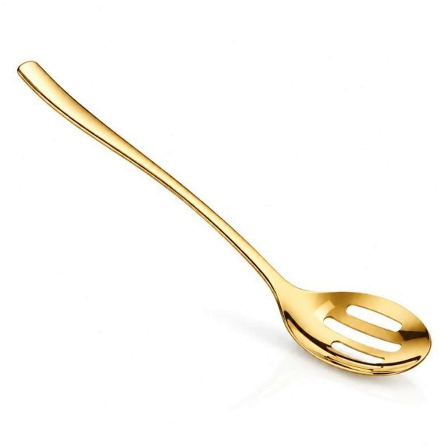 Biradlı Premium Delikli Servis Kaşığı, Altın Renk, 5,5x24 cm, BİRADLI, Servis Kaşığı