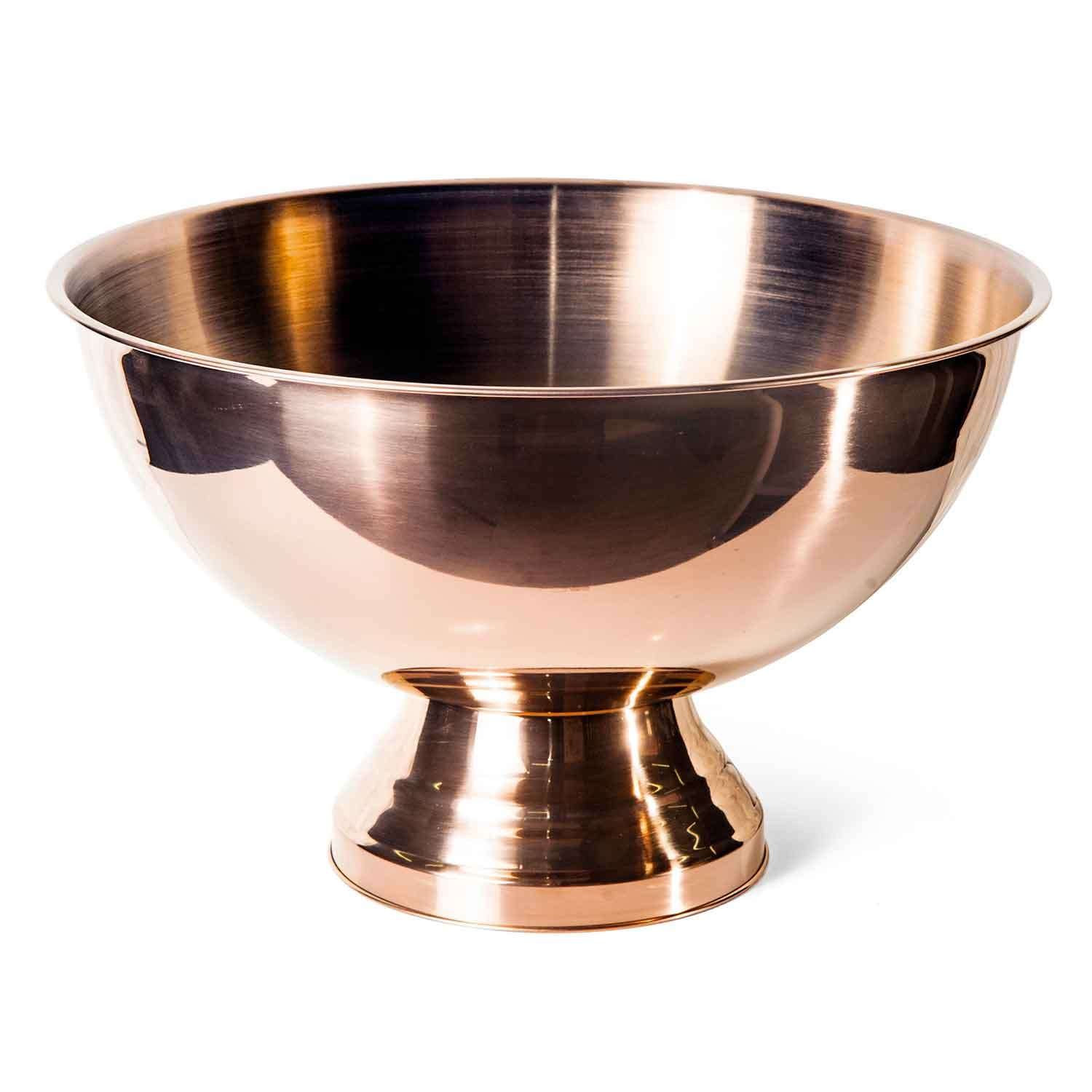 Biradlı Punch Kase, Paslanmaz Bakır Renk 39x25 Cm, BİRADLI, Şarap Ve Şampanya Kovaları