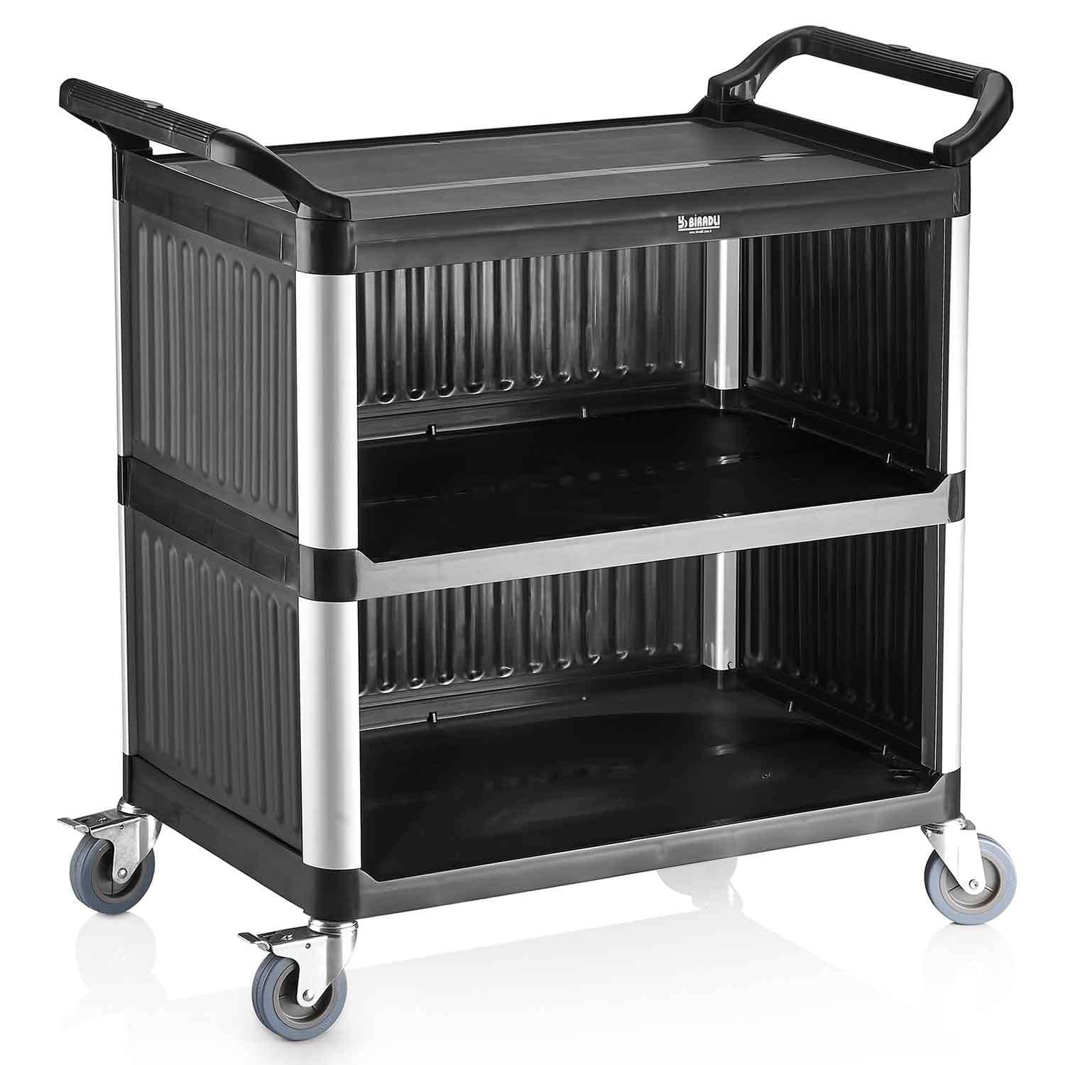 Biradlı Servis Arabası Plastik Monoblok 52X96X107 Cm, BİRADLI, Servis Arabaları