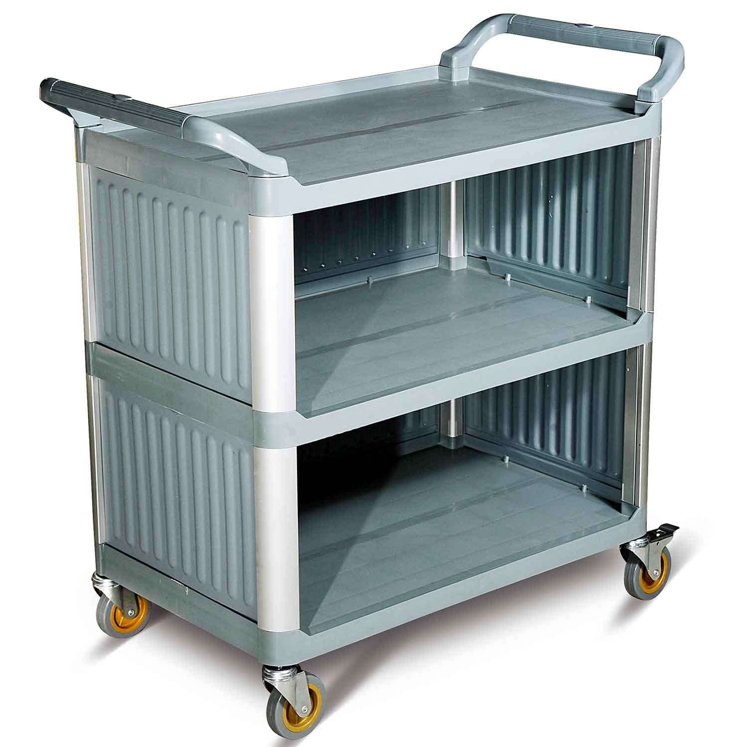 Biradlı Servis Arabası Plastik Monoblok, Gri, 52x96x107 Cm, BİRADLI, Kategorisiz