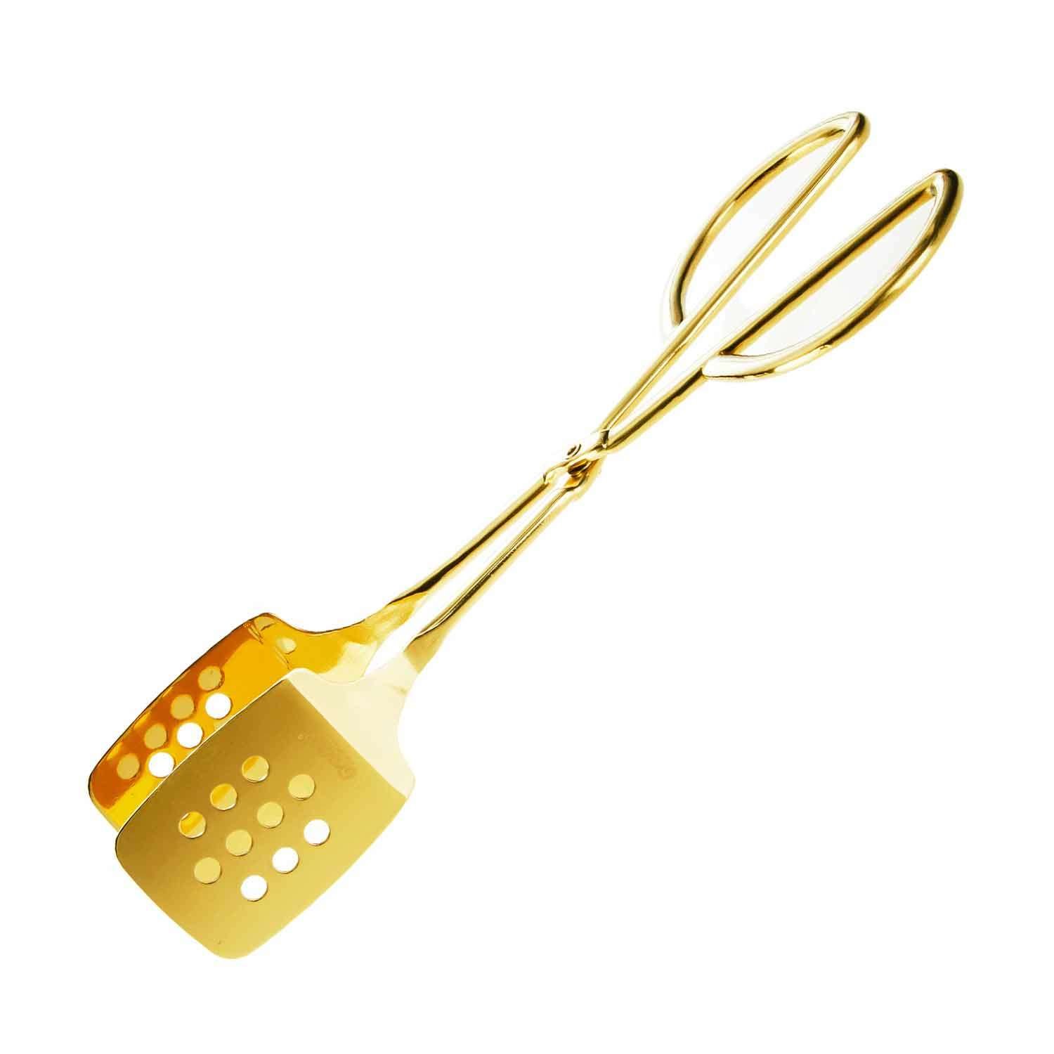 Biradlı Servis Makası, Delikli, Altın, 26 Cm, BİRADLI, Kategorisiz
