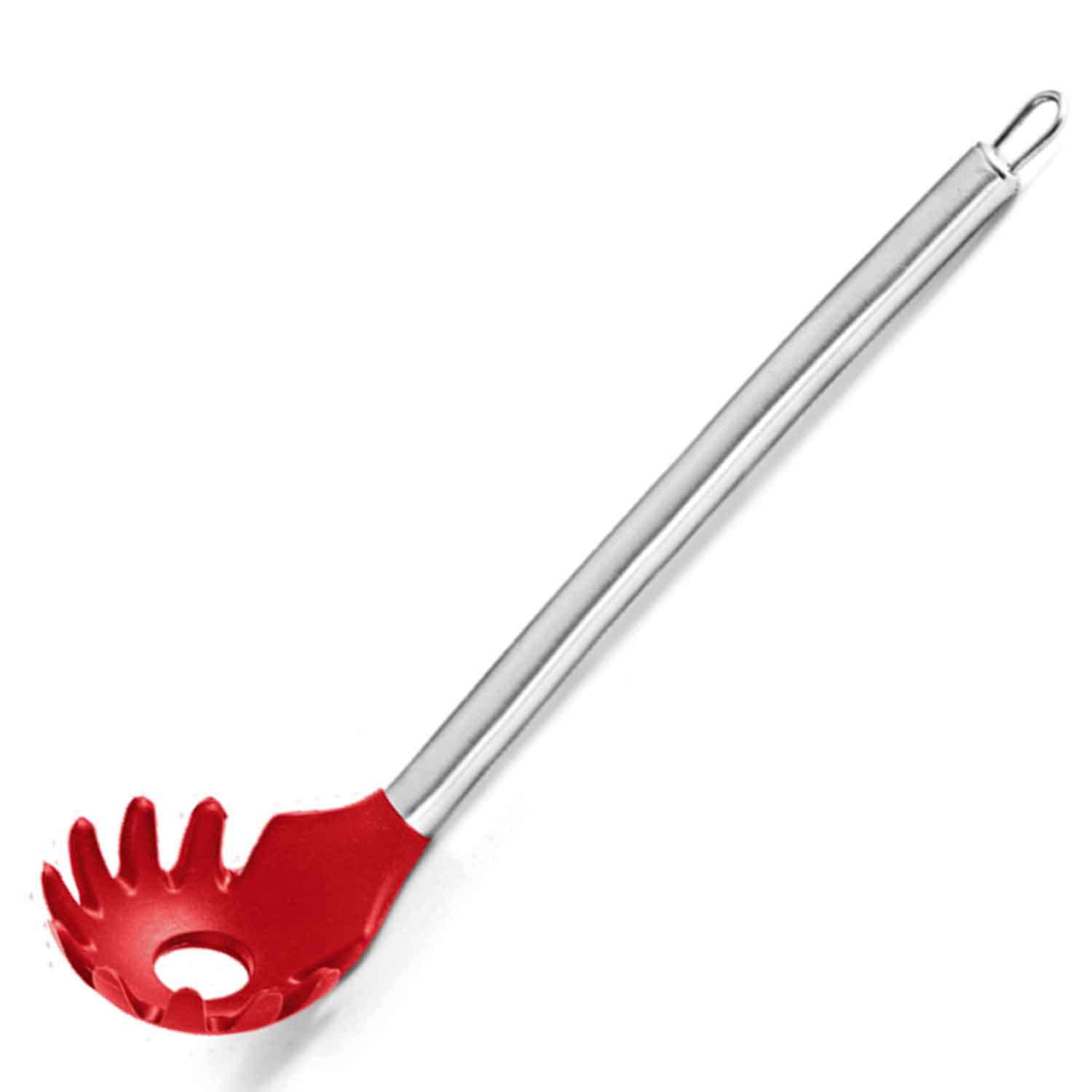 Biradlı Silikon Spagetti Kaşığı, Kırmızı, 33 Cm, BİRADLI, Kategorisiz
