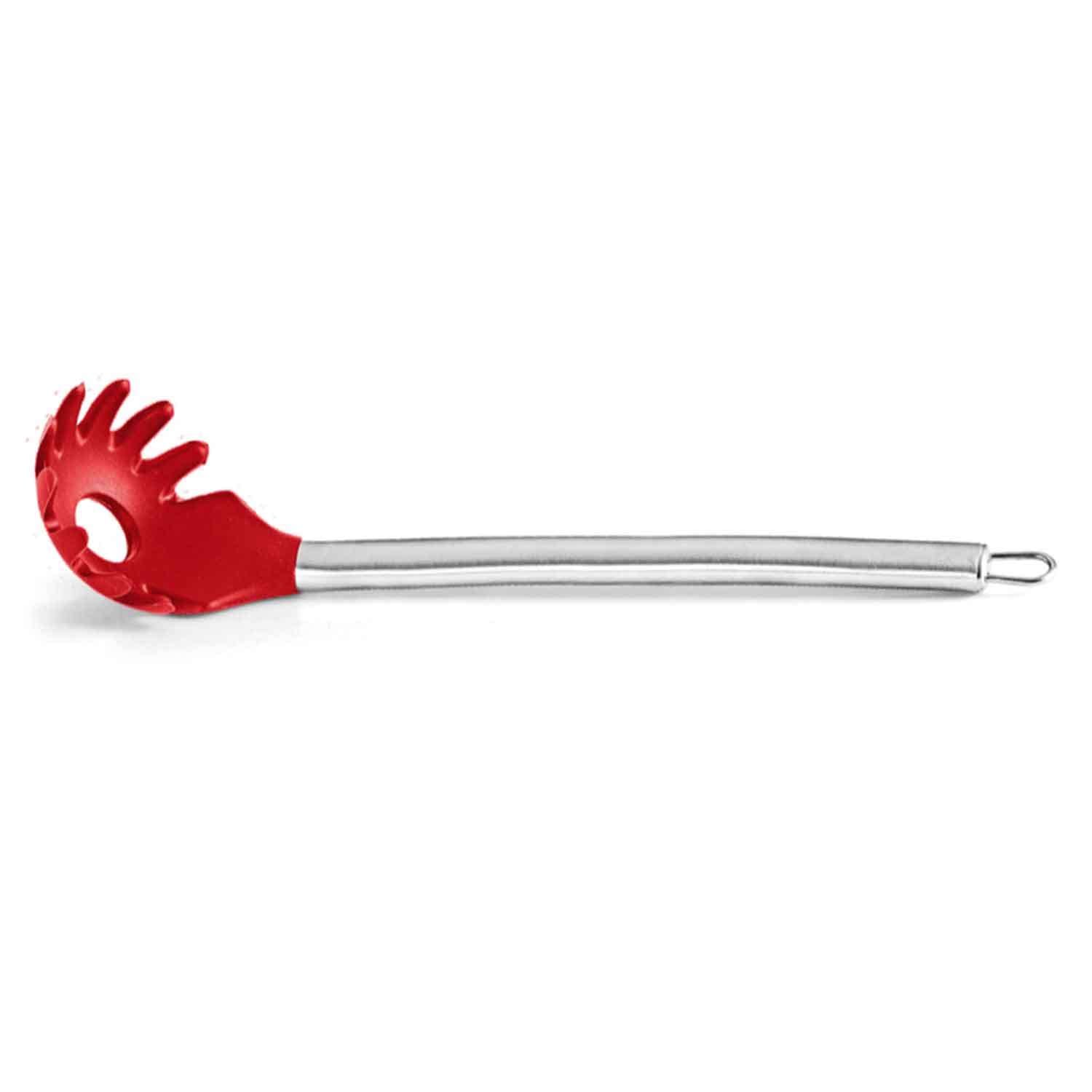 Biradlı Silikon Spagetti Kaşığı, Kırmızı, 33 Cm, BİRADLI, Kategorisiz