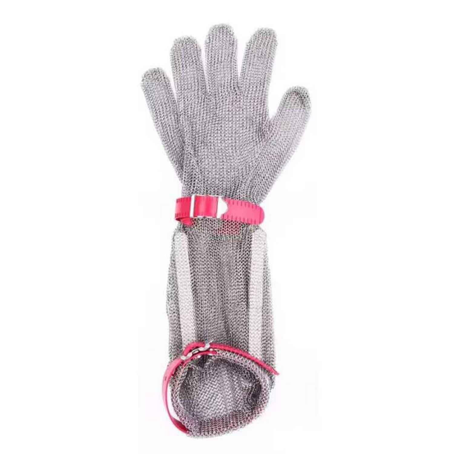 Çelik Eldiven Uzun 19 Cm Kırmızı (K) (EL-19K), EPİNOX, Çelik Önlük & Çelik Eldiven