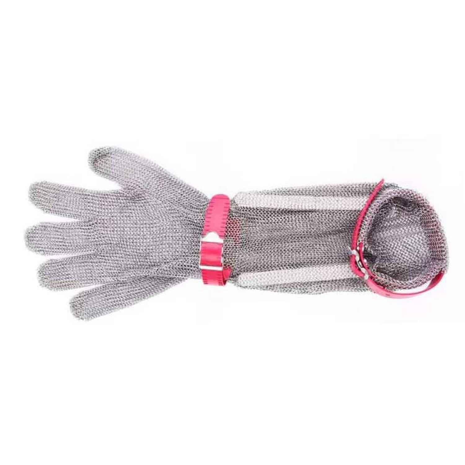 Çelik Eldiven Uzun 19 Cm Kırmızı (K) (EL-19K), EPİNOX, Çelik Önlük & Çelik Eldiven