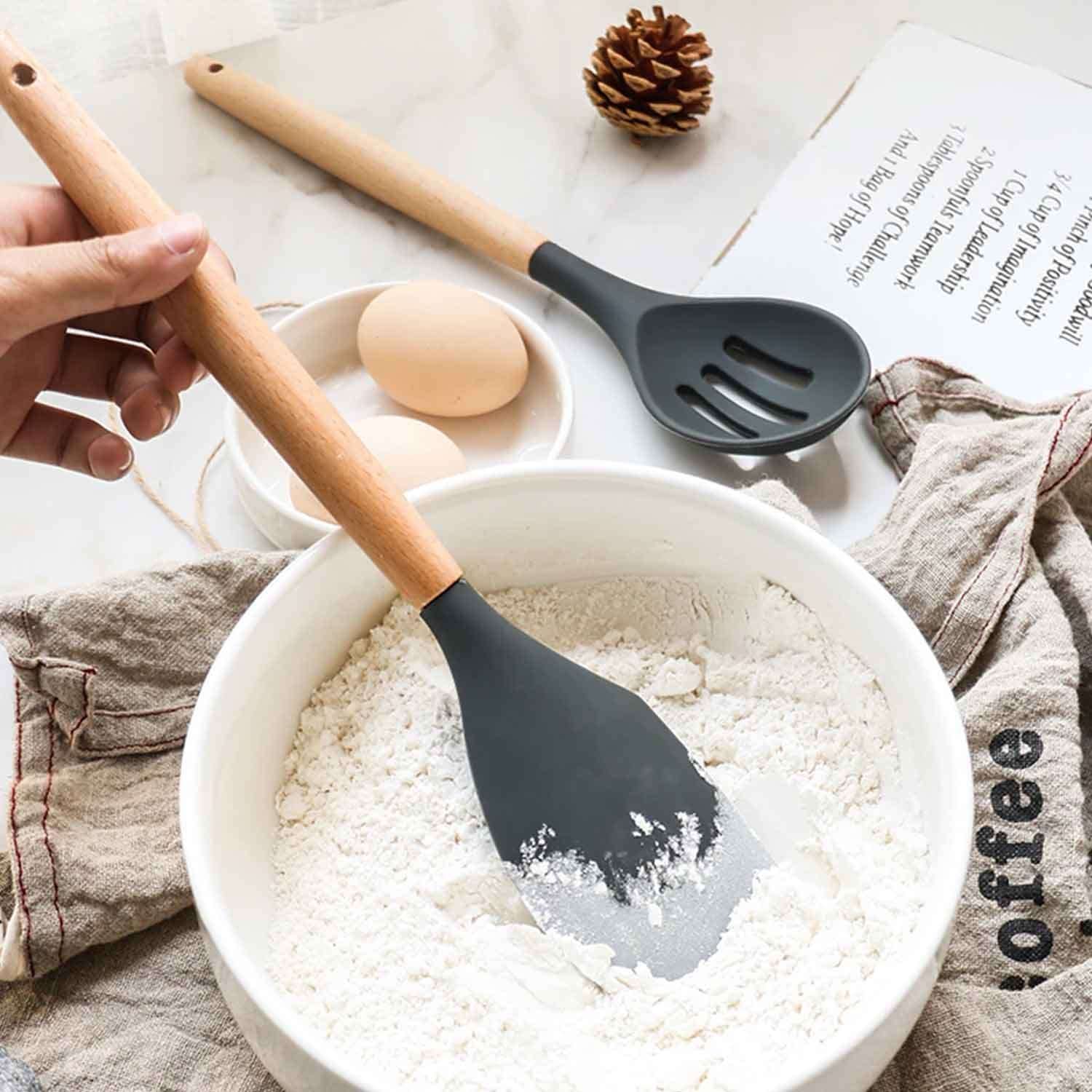 Epinox Silikon Sıyırma Spatulası, Ahşap Sap, EPİNOX, Silikon Mutfak Ürünleri